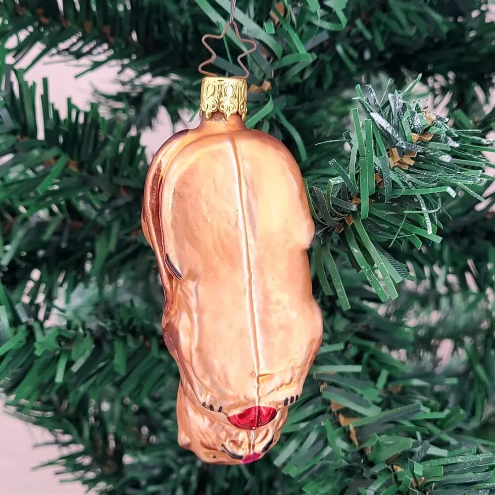 Inge Glas German Blown Glass Ornament Wine Cat with Ball Old World Christmas